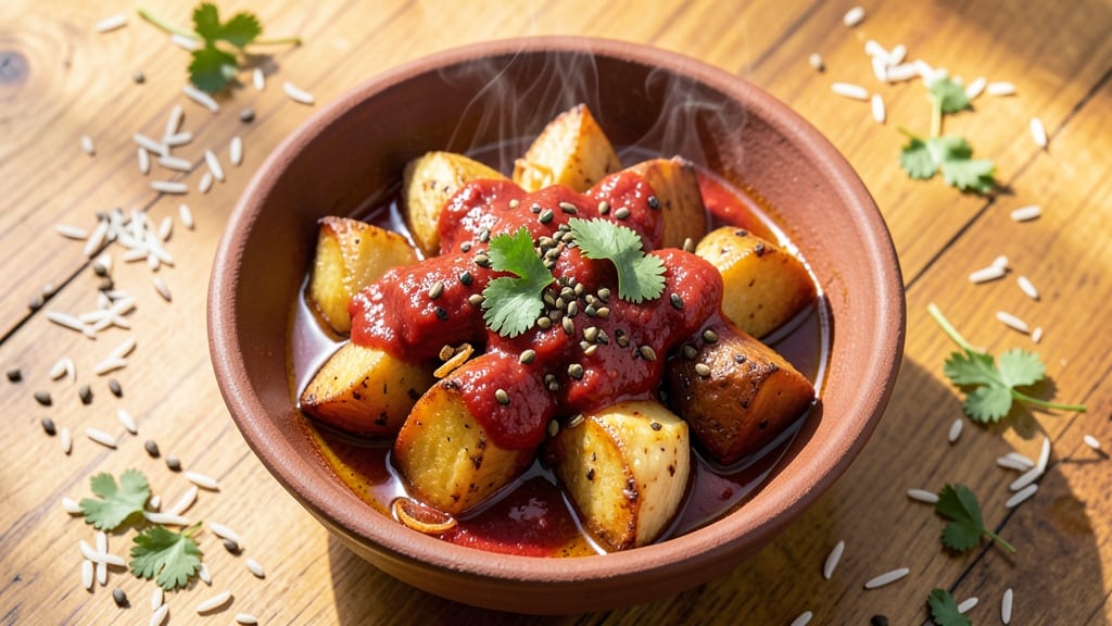 Andhra Potato Curry Recipe: Tangy Tamarind and Toasted Spice Magic