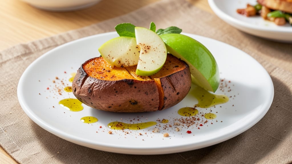 Sweet Potato and Green Apple Recipe: Autumn Spice Roast With Crunchy Topping