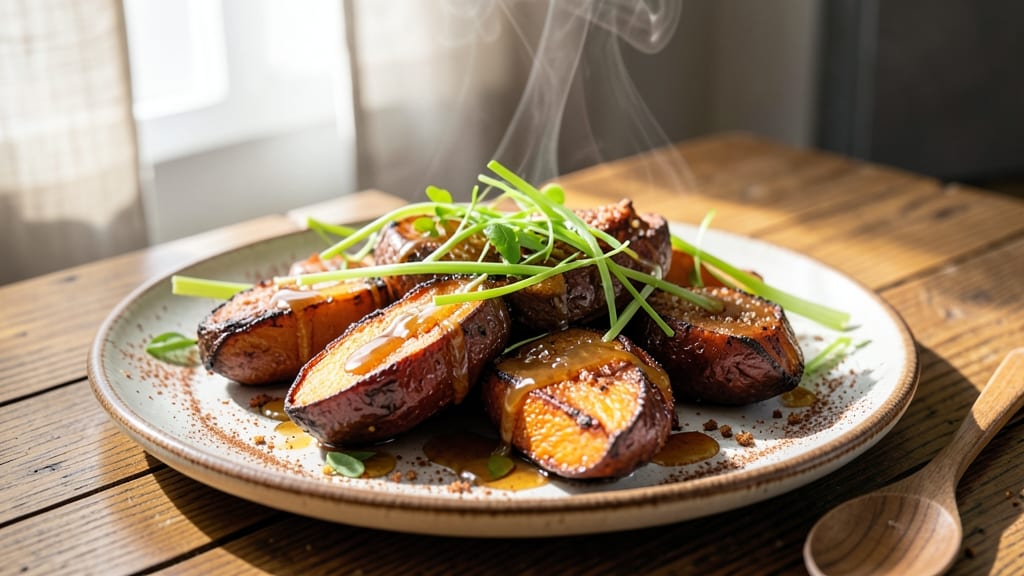 Copeland's Sweet Potato Recipe: Spiced Custard Clouds With Crispy Celery Crown