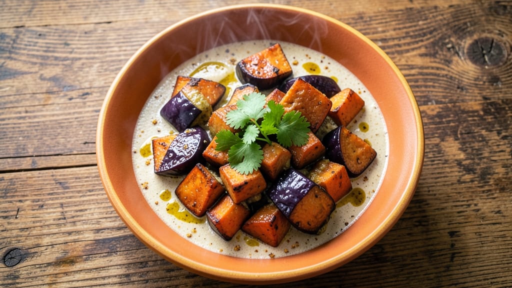 Sweet Potato and Eggplant Curry Recipe: Spiced Roasted Roots in Coconut Cream