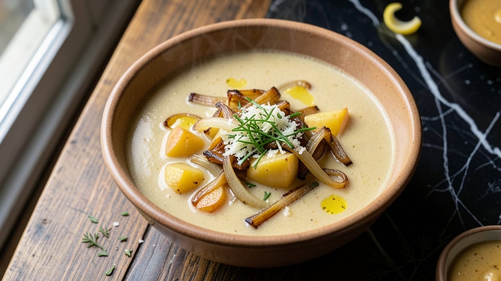 Au Bon Pain Potato Leek Soup Recipe: Silky Smoothness With Crispy Herb Garnish