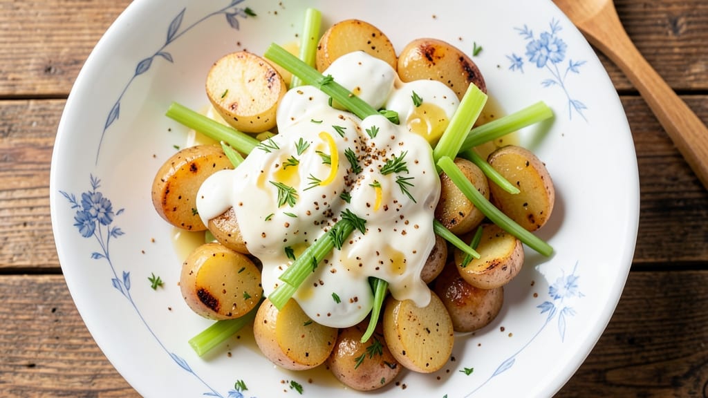 3 Potato Salad Recipe: Triple-Layered Texture With Crispy Celery Bites