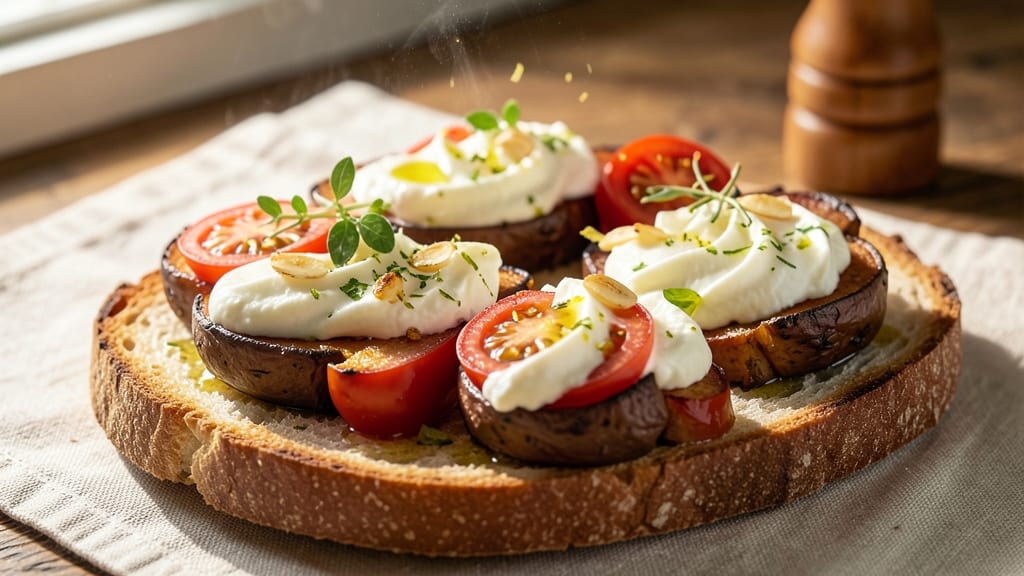 Sweet Potato Bruschetta Recipe: Charred Edges Meet Herbed Creamy Filling