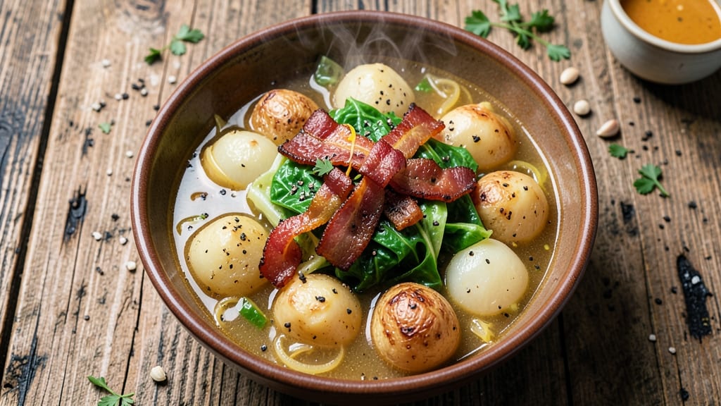 Bacon Cabbage and Potato Soup Recipe: Smoky Bacon Crunch Meets Hearty Root Comfort
