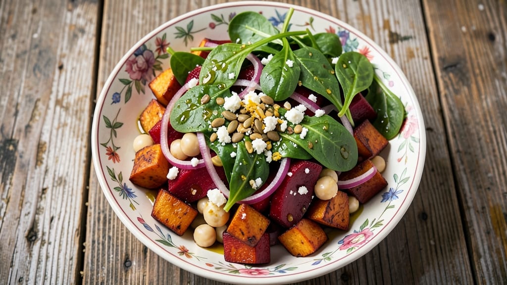 Sweet Potato and Beetroot Salad Recipe: Earthy Roasted Roots With Citrus-Zing Dressing