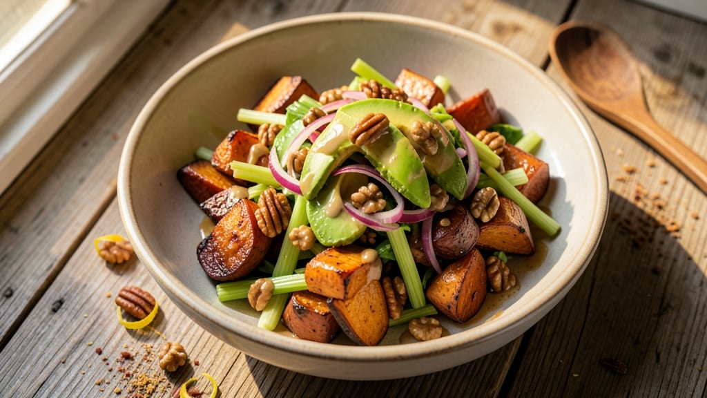 Sweet Potato Salad Recipe Vegan: Crunchy Celery and Citrus-Kissed Creaminess