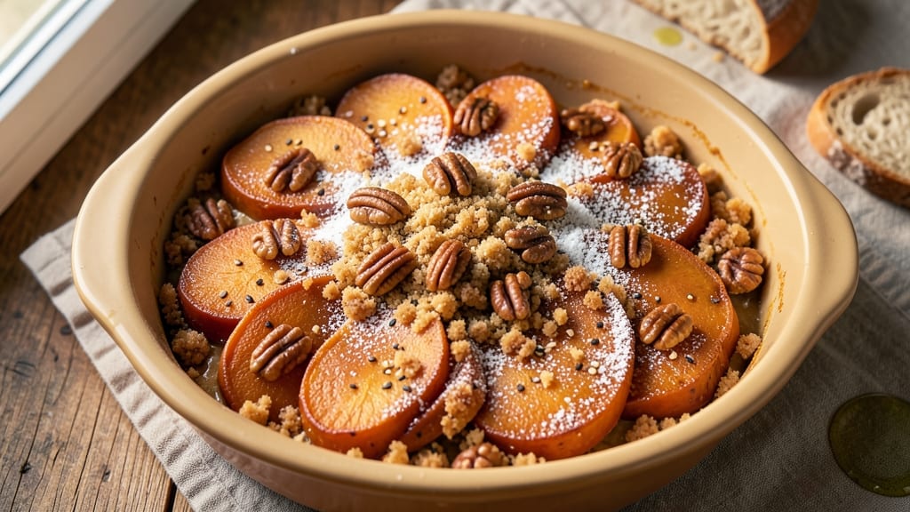 Sweet Potato Casserole With Candied Pecans Recipe: Buttery Crust Meets Nutty Sweetness