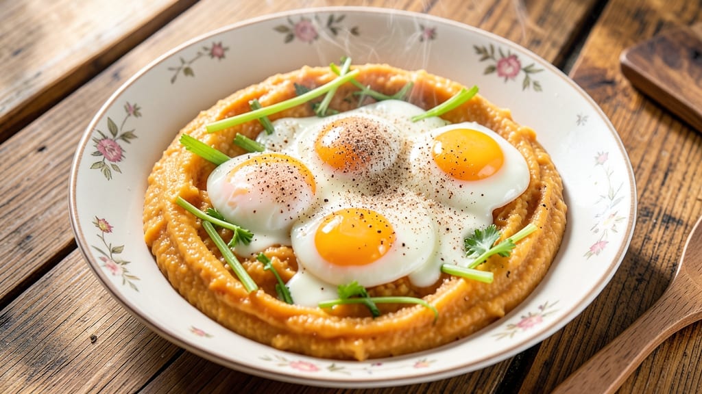 Sweet Potato Grated Recipe: Crispy Celery Crown Over Nutmeg-Spiced Mash