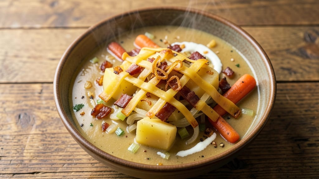 Best Loaded Potato Soup Recipe Ever: Crunchy Celery-Topped Creaminess in One Pot
