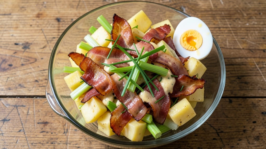 Baker's Ribs Potato Salad Recipe: Smoky Bacon Bits and Crispy Celery Bites