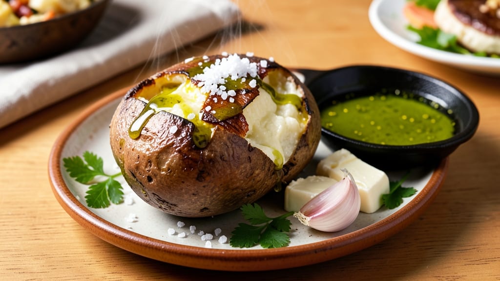 Baked Potato Recipe With Olive Oil and Sea Salt: Golden Crust, Buttery Interior