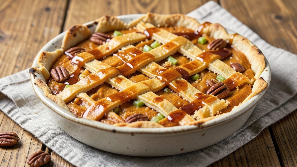 Sweet Potato Comfort Pie Recipe: Warm Spice Swirl With Crispy Celery Crust