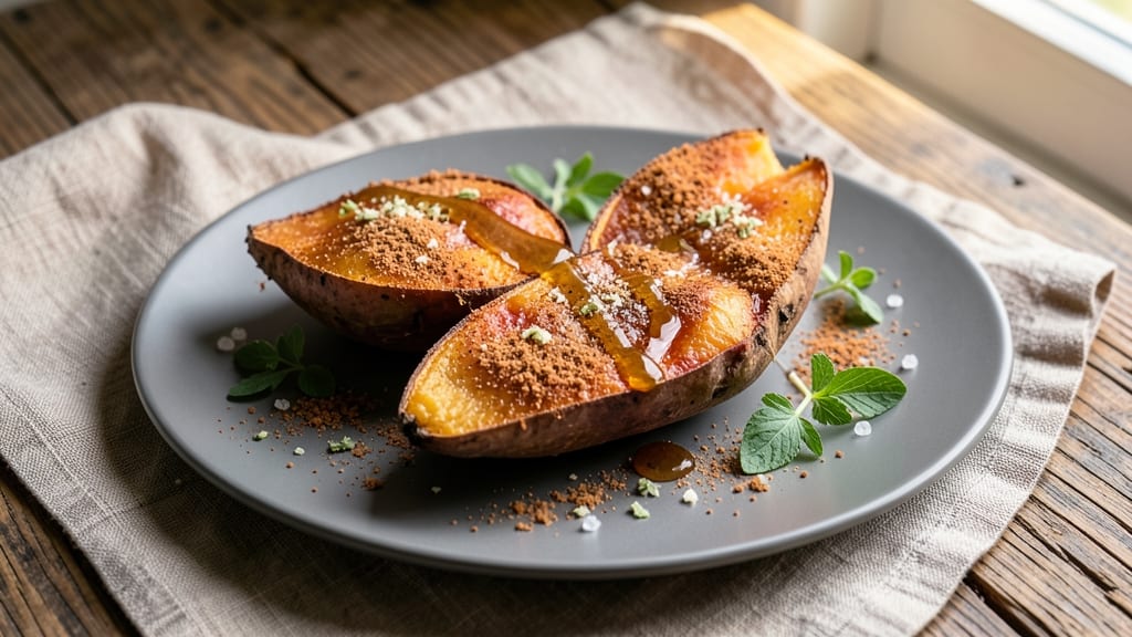 Baked Sweet Potato Recipe with Cinnamon: Nutmeg-Kissed Sweetness in 20 Minutes