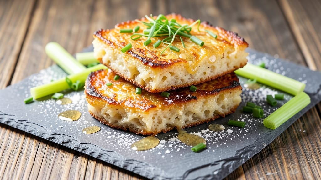 Baked Potato Cakes Recipe: Crispy Celery Crown Over Creamy Spiced Centers