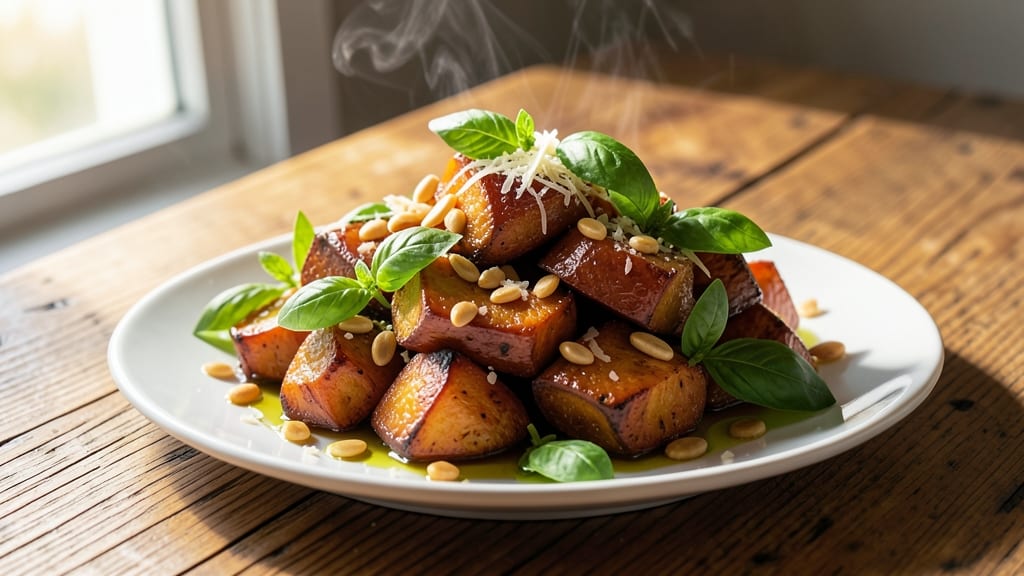 Sweet Potato and Basil Recipe: Bright Green Pesto Roast with Nutty Depth
