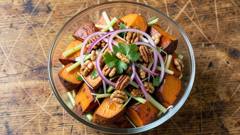 Sweet Potato Yam Salad Recipe: Crunchy Celery and Tangy Vinaigrette Harmony