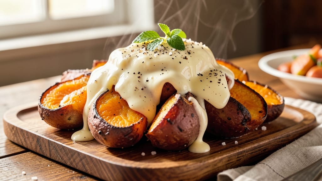 Texas Roadhouse Sweet Potato Copycat Recipe: Velvety Spiced Mash with Crispy Celery Top