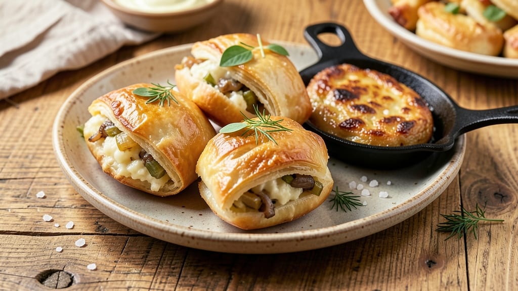 Potato Knish Recipe: Crispy Celery Crown Over Savory Spiced Potato Filling