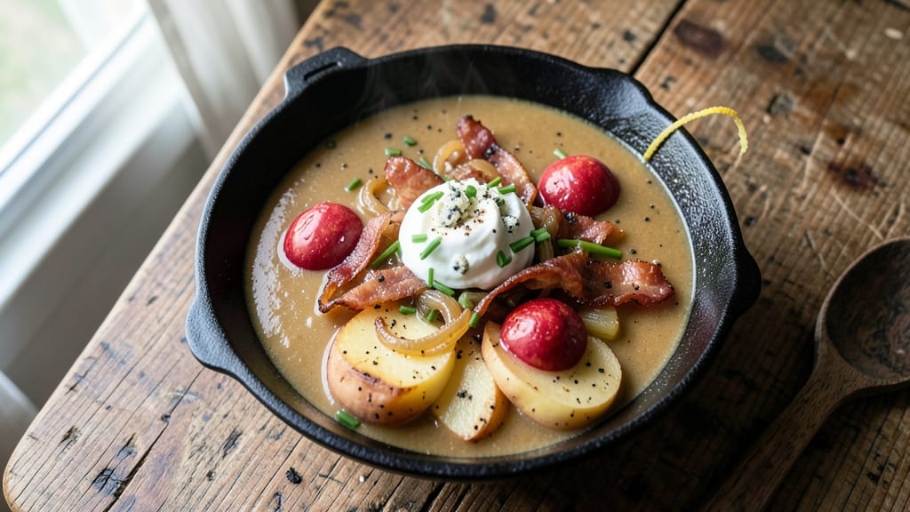 Apple Barn Loaded Potato Soup Recipe: Crispy Celery Crown and Bacon Bits