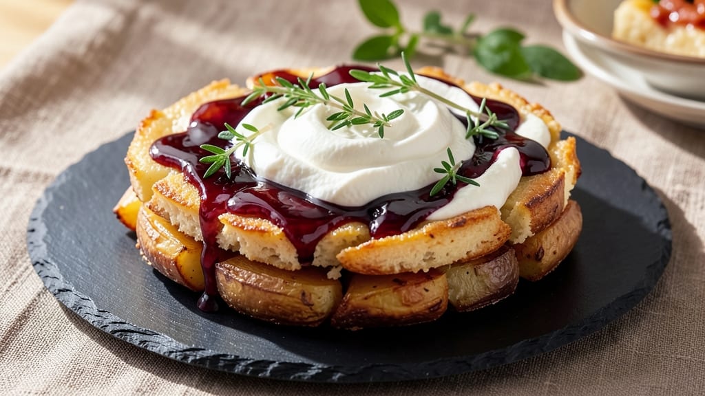 Balsamic Thyme Potato Torte Recipe: Crispy Top, Creamy Spiced Layers