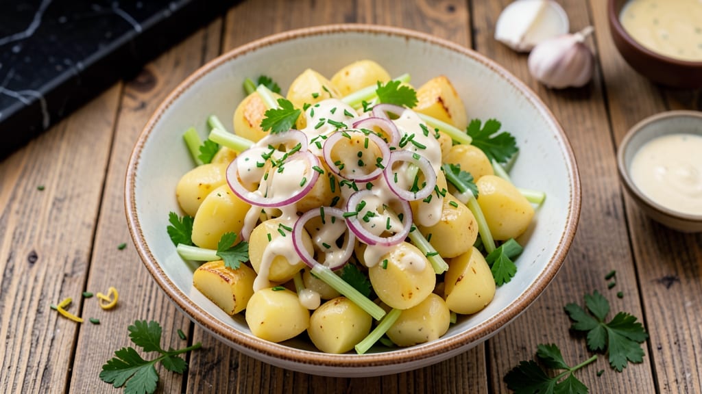 Traditional Potato Salad No Egg Recipe: Herb-Infused Celery Crunch Without Mayo