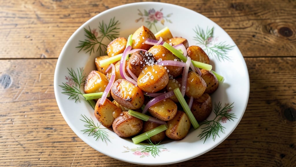 Sweet and Sour Potato Salad Recipe: Crunchy Celery Bites and Vinegar-Kissed Tang