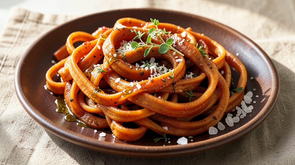 Sweet Potato Fettuccine Recipe: Roasted Sweetness in Cheesy, Noodle-Like Ribbons