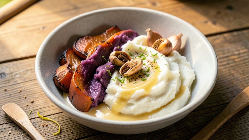 Sweet Potato and White Potato Mash Recipe: Dual-Root Creaminess With Hidden Garlic Boost