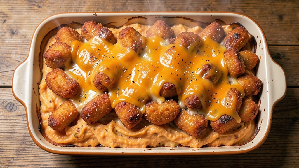 Sweet Potato Tater Tot Casserole Recipe: Cheesy Crunch Over Velvety Sweet Potato Layers