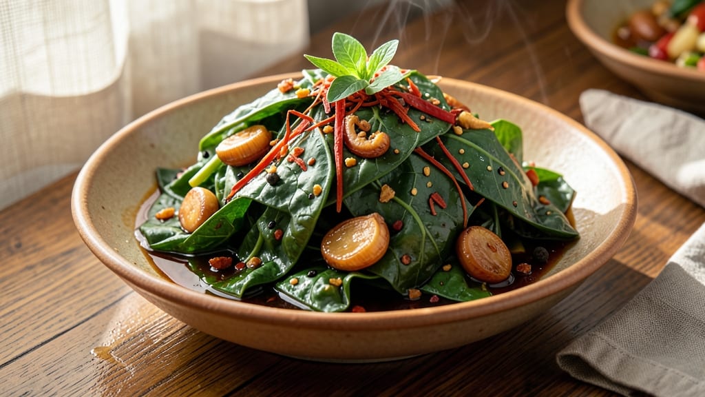 Sweet Potato Leaves Chinese Recipe: Stir-Fried Greens With Garlic and Chili Heat