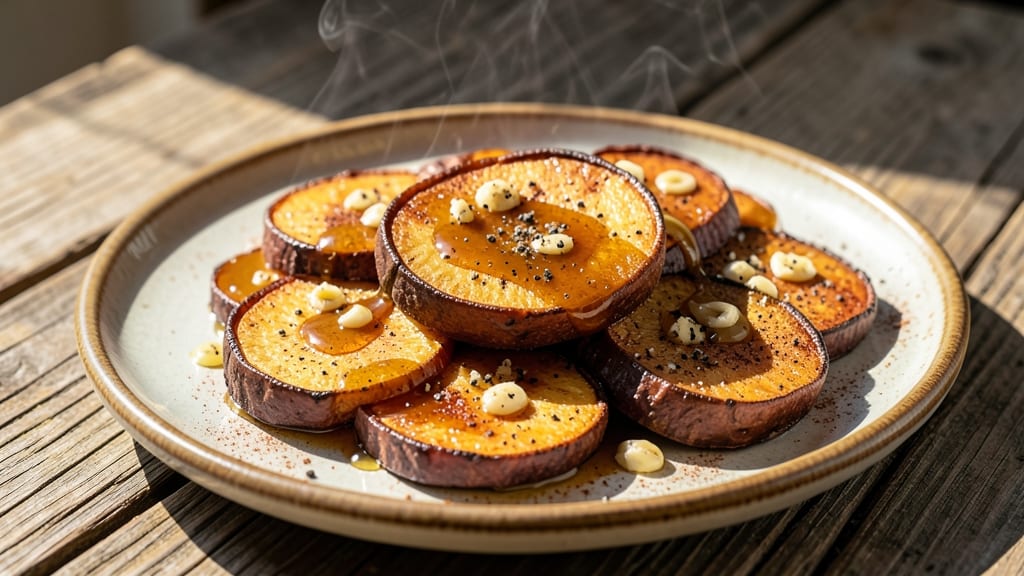 Sweet Potato Dry Roasted Recipe: Crispy Celery Crown Over Warm Spiced Filling