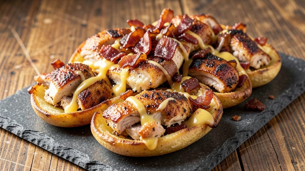 BBQ Chicken Potato Skins Recipe: Smoky Crispy Edges With Juicy BBQ Chicken