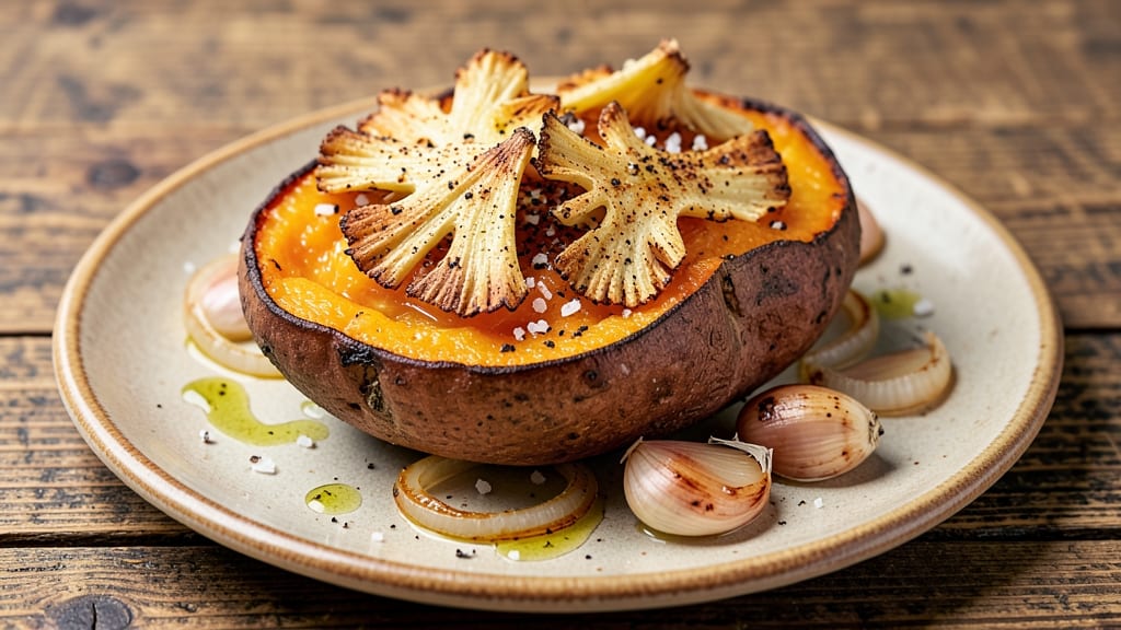Baked Sweet Potato Topping Recipe: Smoky Paprika and Crispy Celery Crown