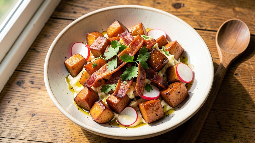 Sweet Potato Salad Recipe with Bacon: Crispy Bacon Bites and Spiced Roast Harmony