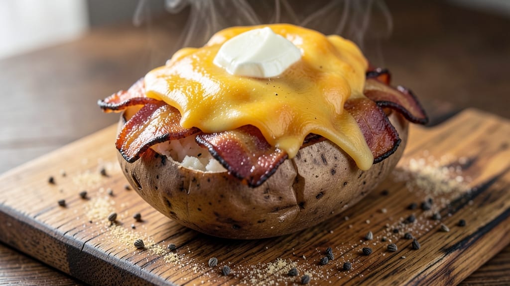 Bacon Wrapped Baked Potato Recipe: Smoky Crispy Edges and Melty Cheese Bliss
