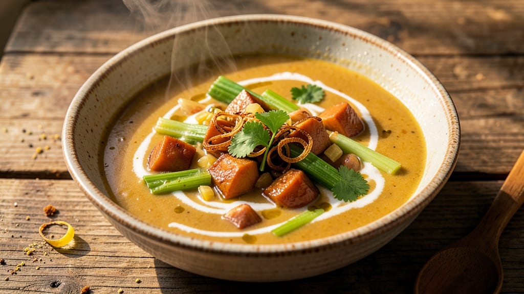Sweet Potato Celery Soup Recipe: Velvety Spice and Celery Crunch in One Pot